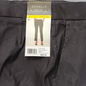 Rafaella Women's Sz 8 Stretch Pants Pull On WITH Pockets Black Ankle NWT